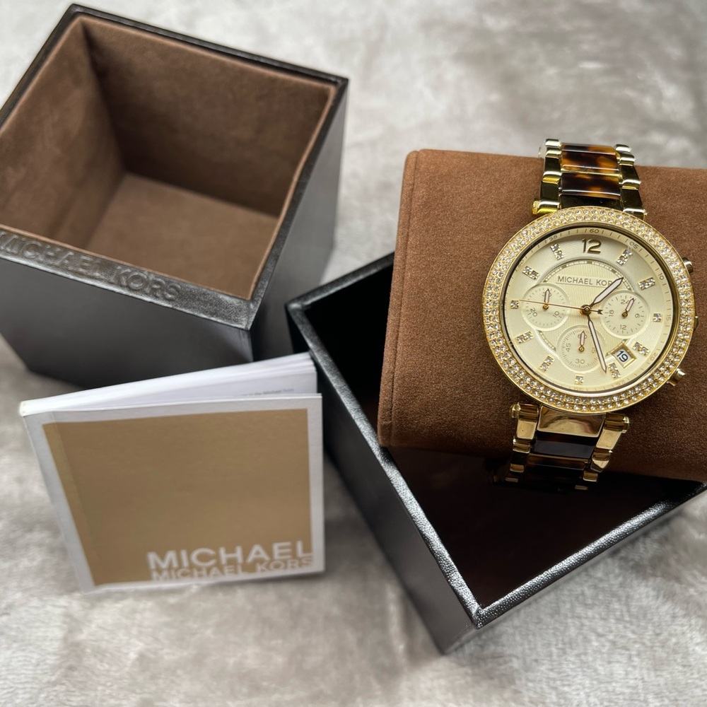 Michael Kors Gold and Tortoise Watch